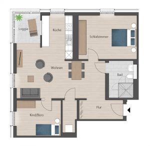 Wohnbeispiel 3-Zimmerwohnung