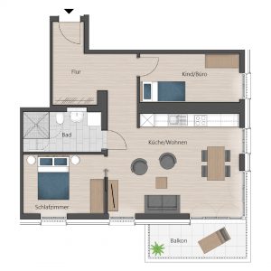 Wohnbeispiel 3-Zimmerwohnung