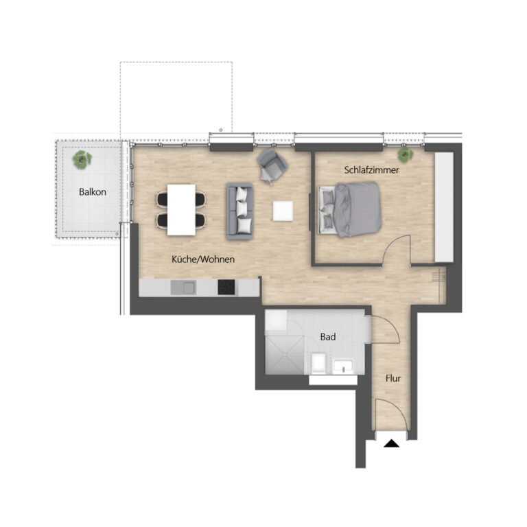 Wohnbeispiel 2-Zimmerwohnung