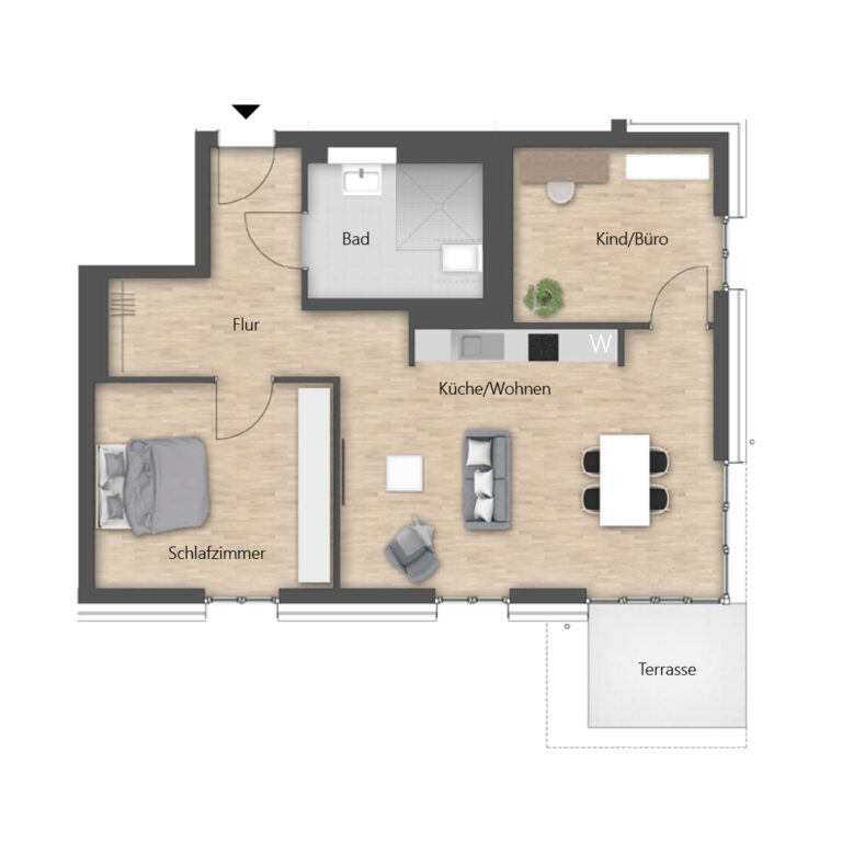 Wohnbeispiel 3-Zimmerwohnung